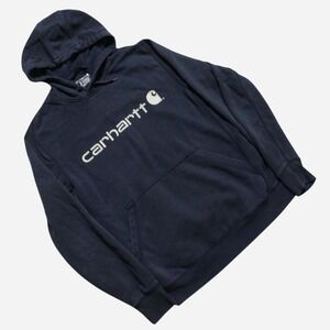 Men Y2K Style Streetwear Carhartt Relaxed  Baggy Skater Workwear Pullover Hoodie